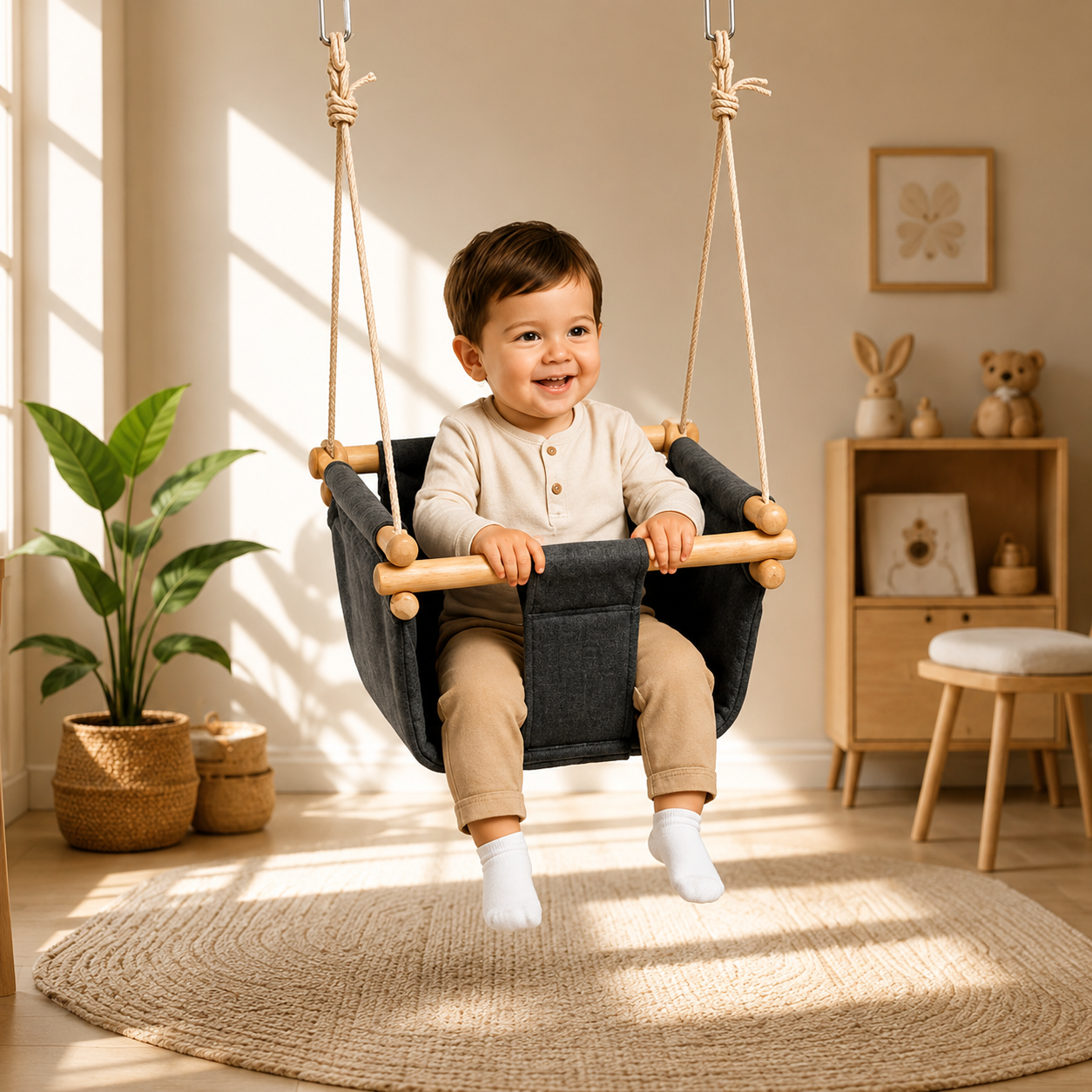 🧸 أرجوحة أطفال مريحة وآمنة 100%
